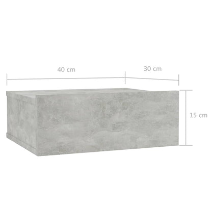 Nachtkastjes zwevend 2 st 40x30x15 cm spaanplaat betongrijs