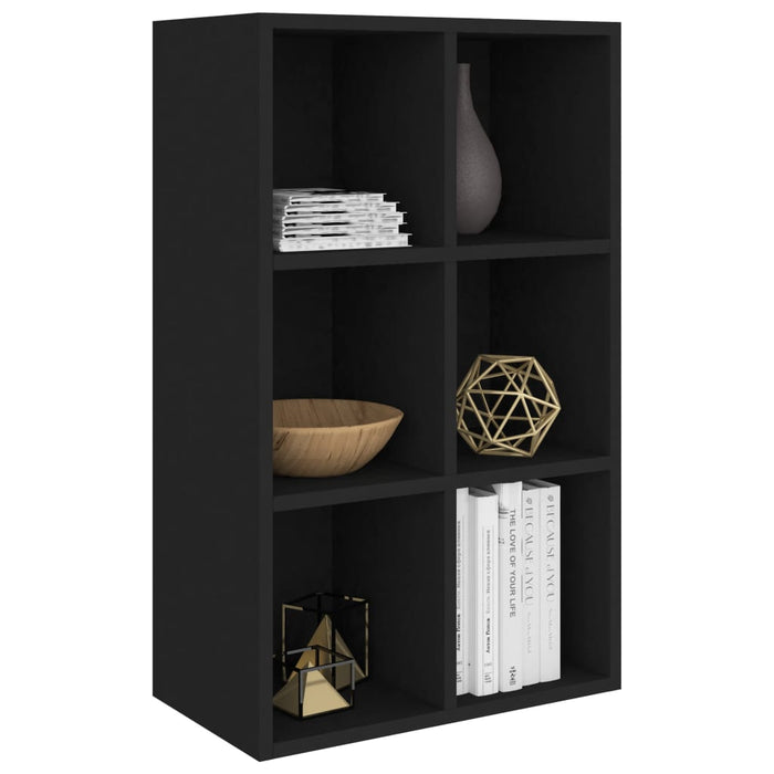 Boekenkast/dressoir 66x30x97,8 cm bewerkt hout zwart