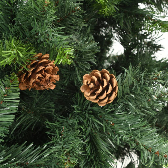 Kunstkerstboom met dennenappels 210 cm groen