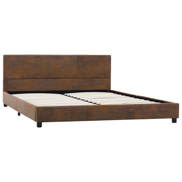 Bedframe kunstsuède bruin 120x200 cm