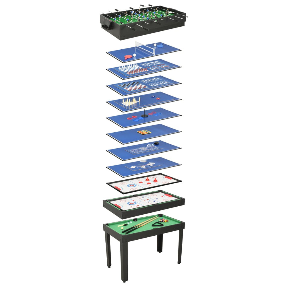 Multispeeltafel 15-in-1 121x61x82 cm zwart