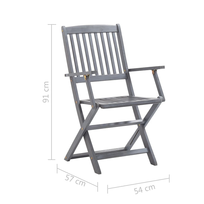 Tuinstoelen inklapbaar 4 st massief acaciahout