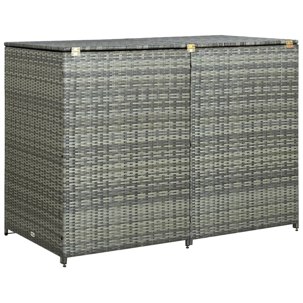 Containerberging dubbel 148x77x111 cm poly rattan antraciet