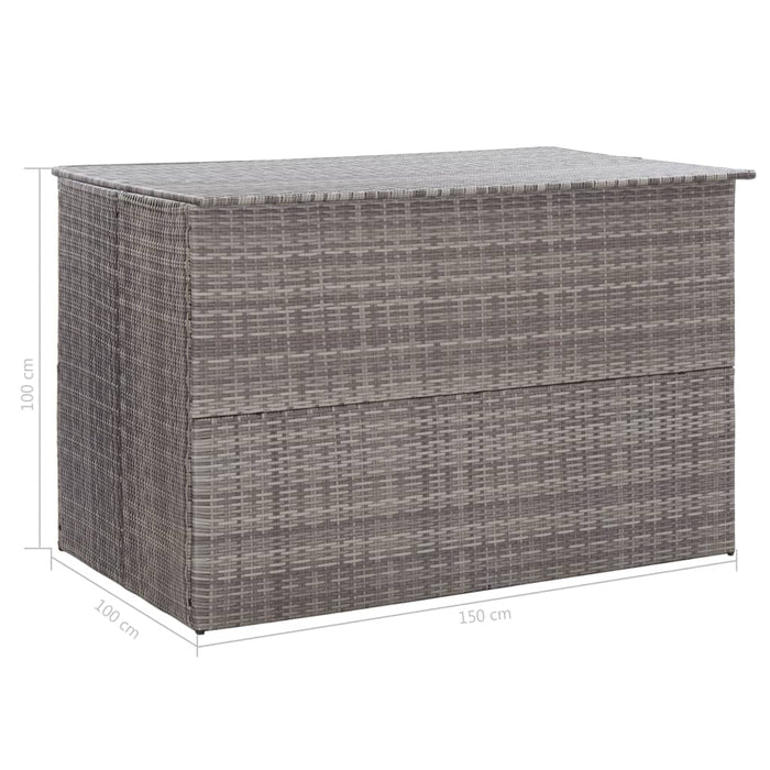 Tuinbox 150x100x100 cm poly rattan grijs