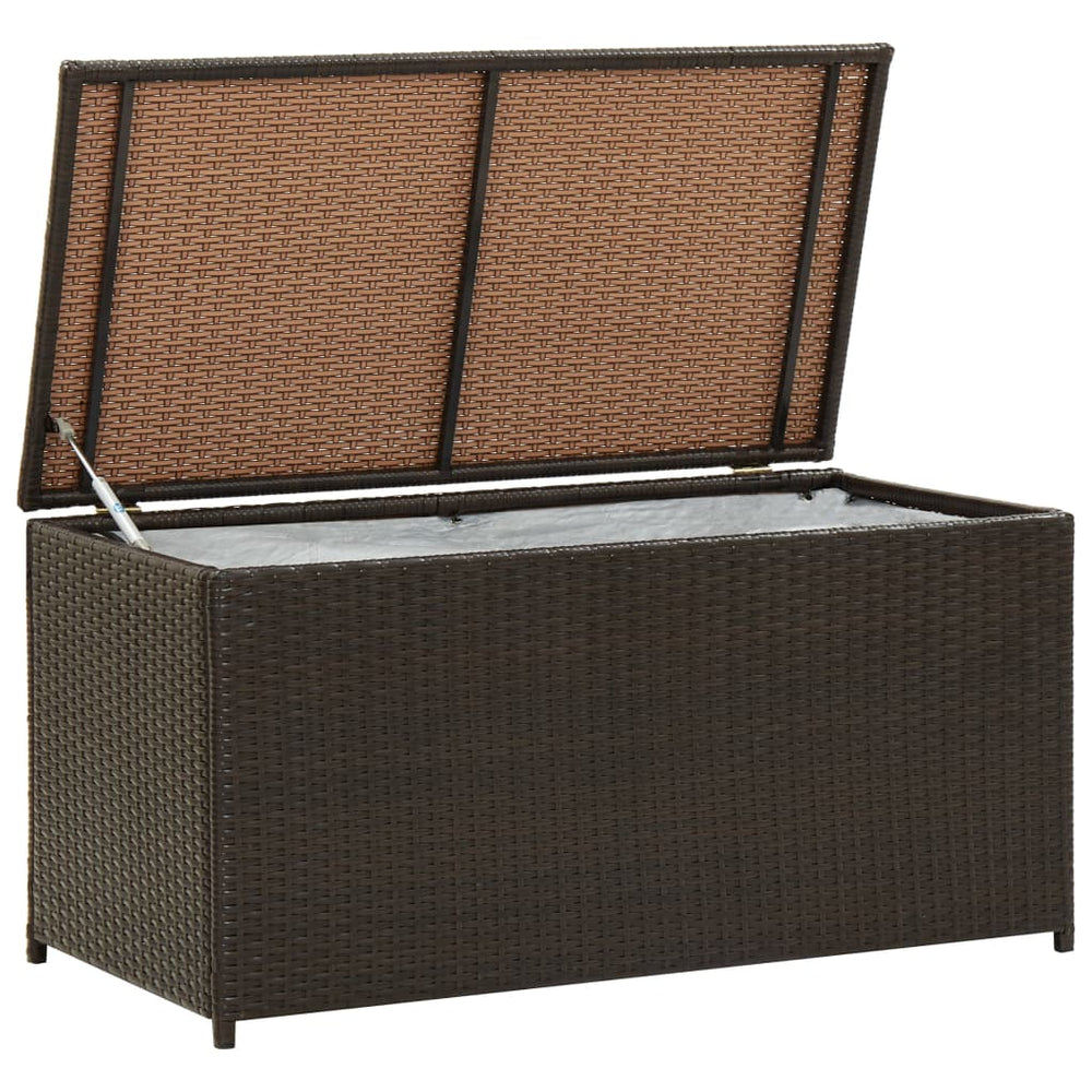 Tuinbox 100x50x50 cm poly rattan bruin