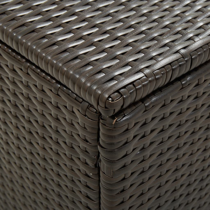 Tuinbox 100x50x50 cm poly rattan bruin