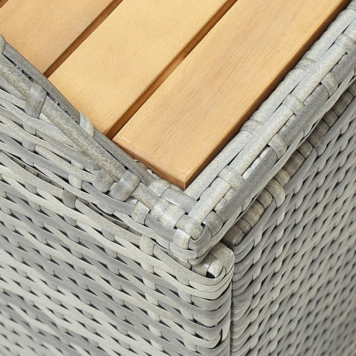 Tuinopbergbank 120 cm poly rattan grijs