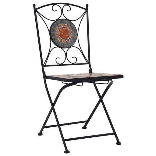 Bistrostoelen mozaïek 2 st oranje en grijs