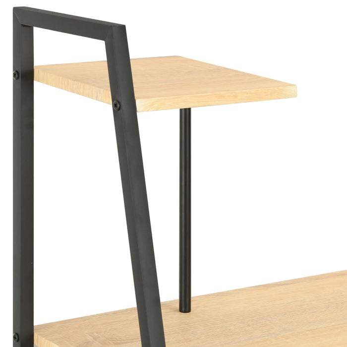 Bureau met schappen 102x50x117 cm zwart en eikenkleurig