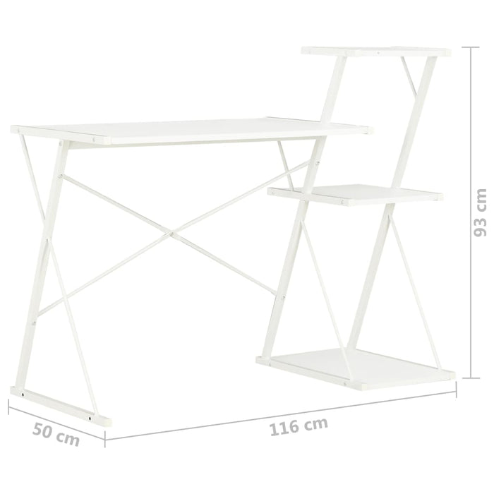 Bureau met schap 116x50x93 cm wit