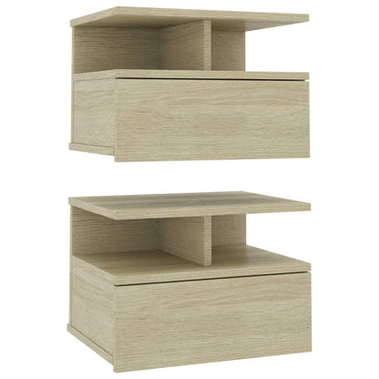 Nachtkastjes 2 st 40x31x27 cm bewerkt hout sonoma eikenkleurig