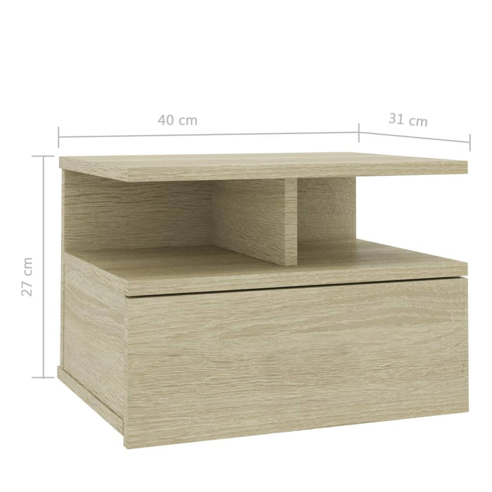 Nachtkastjes 2 st 40x31x27 cm bewerkt hout sonoma eikenkleurig