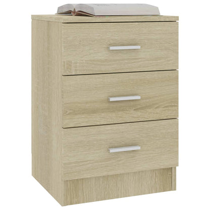 Nachtkastjes 2 st 38x35x56 cm bewerkt hout sonoma eikenkleurig