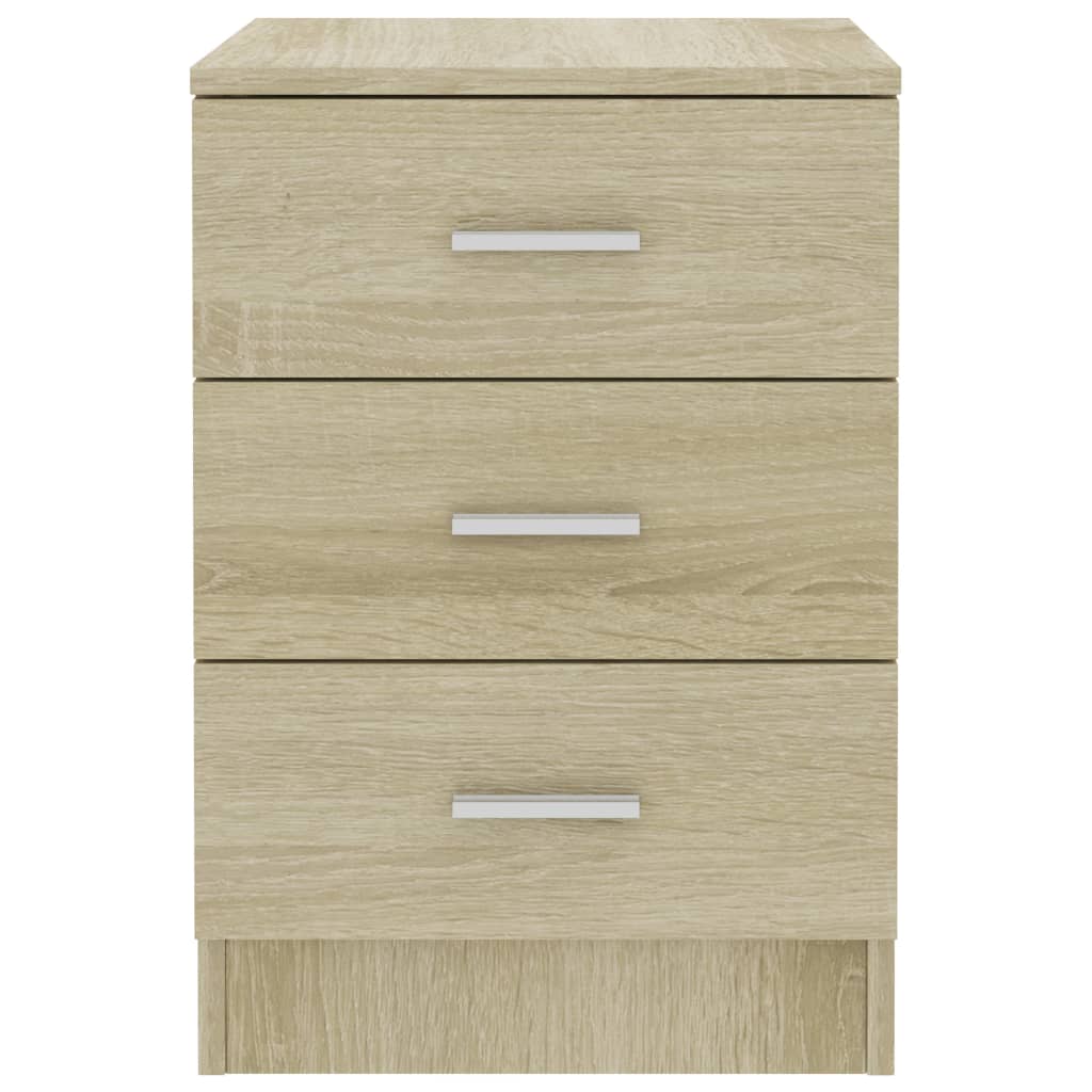 Nachtkastjes 2 st 38x35x56 cm bewerkt hout sonoma eikenkleurig