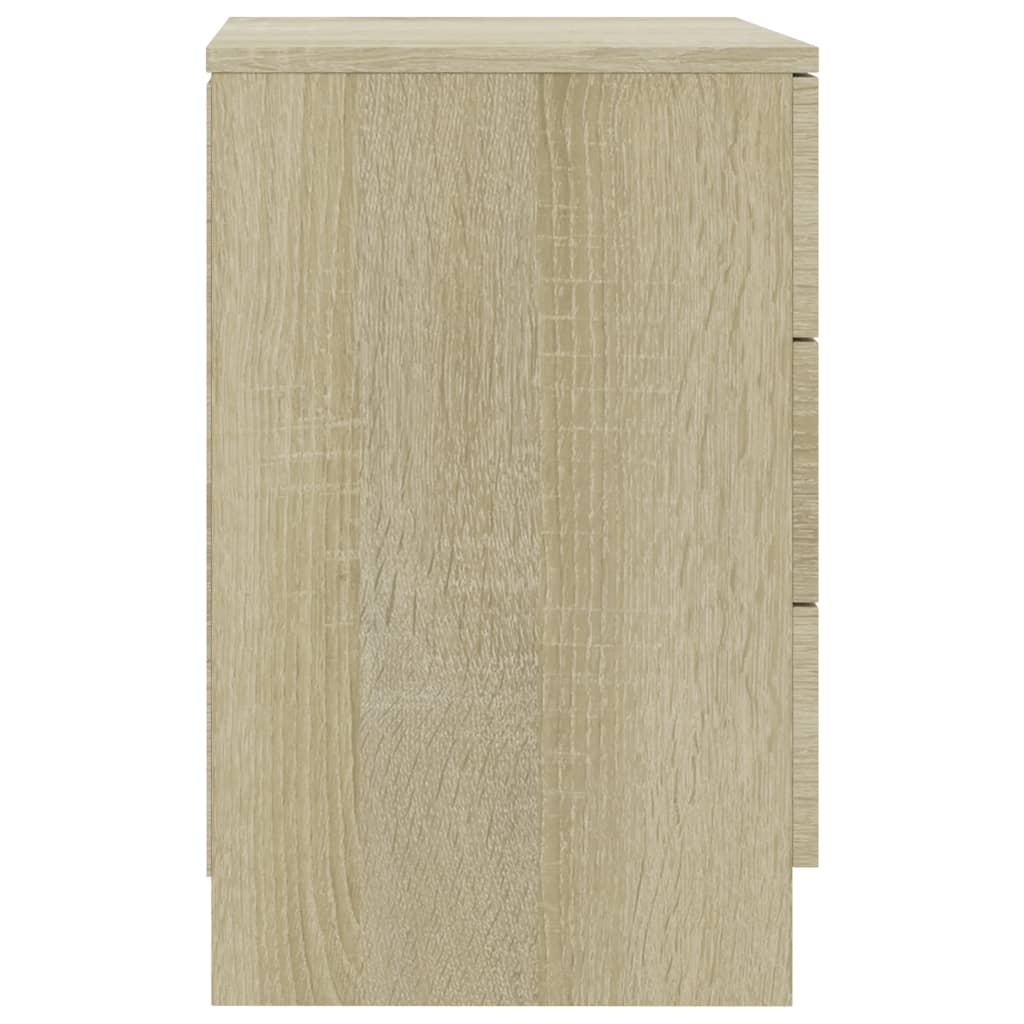 Nachtkastjes 2 st 38x35x56 cm bewerkt hout sonoma eikenkleurig