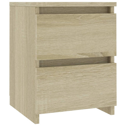 Nachtkastjes 2 st 30x30x40 cm bewerkt hout sonoma eikenkleurig