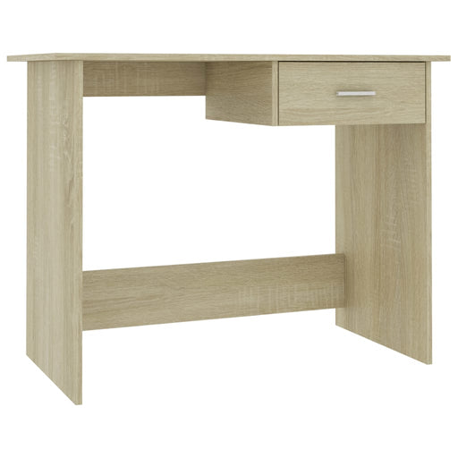 Bureau 100x50x76 cm bewerkt hout gerookt eikenkleurig