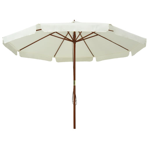 Parasol met houten paal 330 cm zandwit