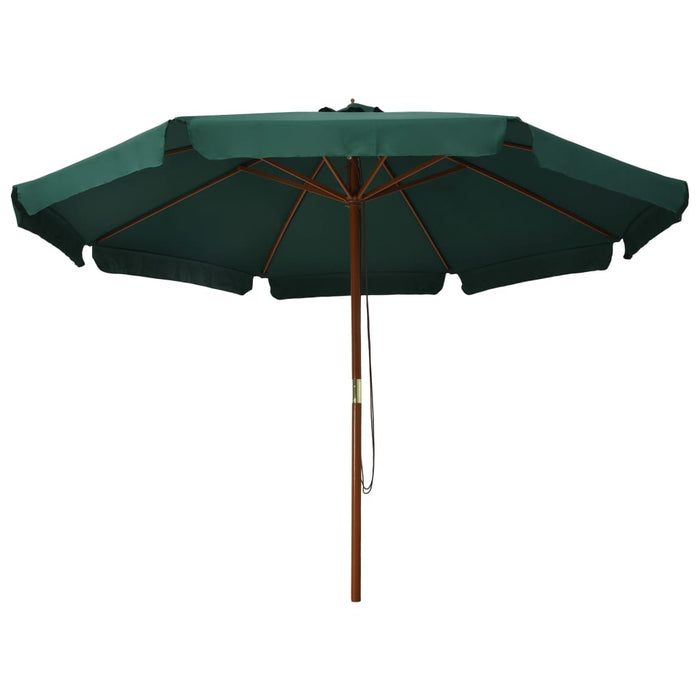 Parasol met houten paal 330 cm groen