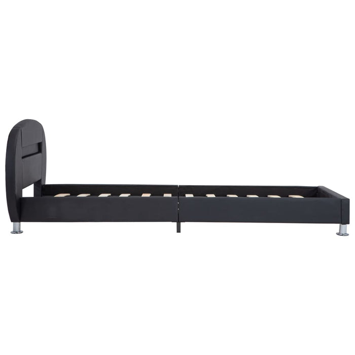 Bedframe met LED kunstleer zwart 90x200 cm