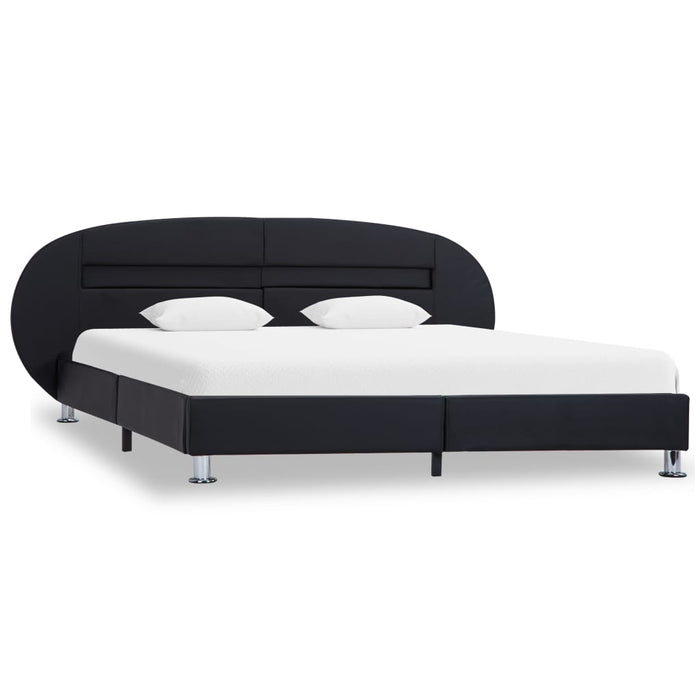 Bedframe met LED kunstleer zwart 180x200 cm