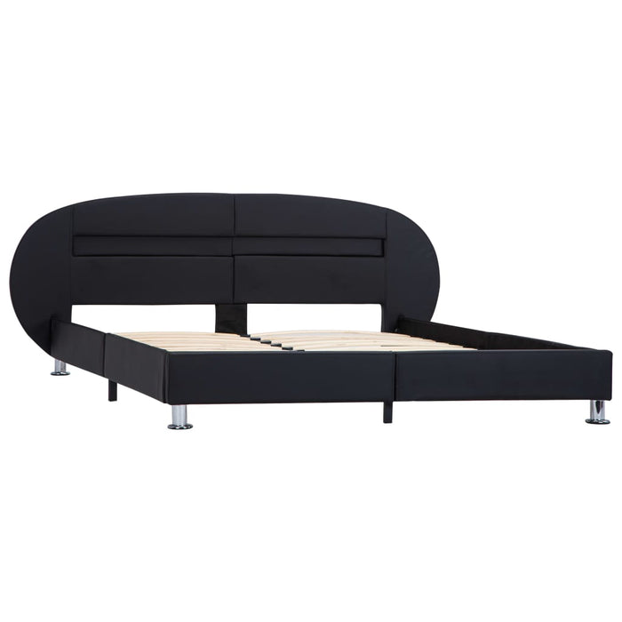 Bedframe met LED kunstleer zwart 180x200 cm