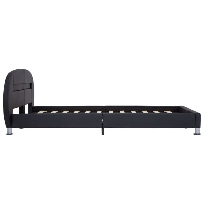 Bedframe met LED kunstleer zwart 180x200 cm