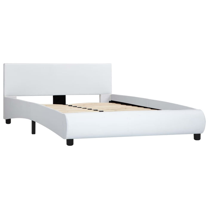 Bedframe kunstleer wit 140x200 cm