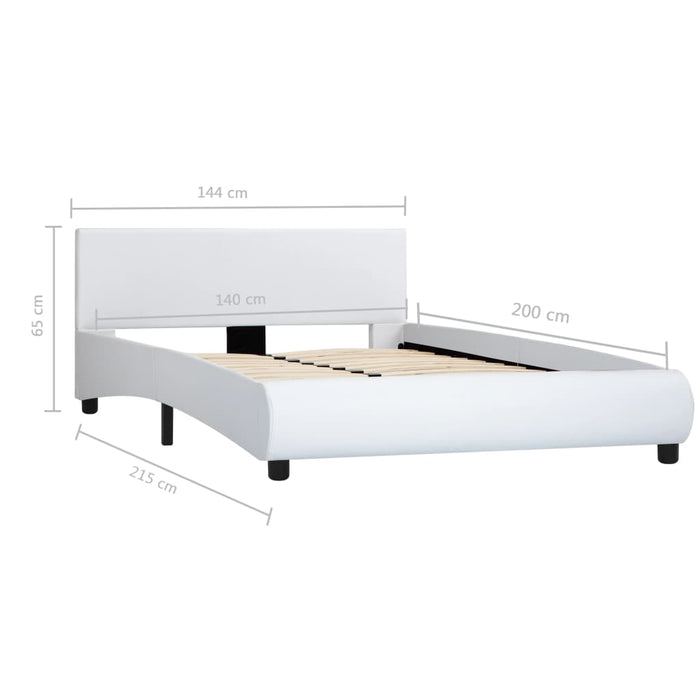 Bedframe kunstleer wit 140x200 cm