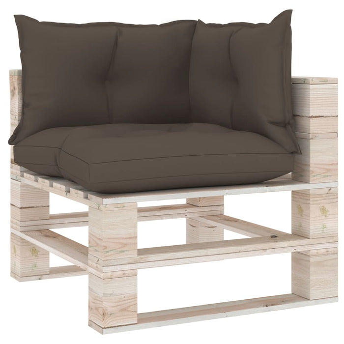 Bankkussens pallet 3 st stof taupe