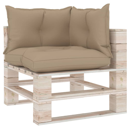 Bankkussens pallet 3 st stof beige