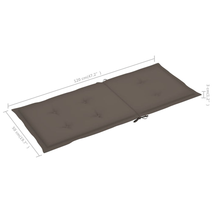 Tuinstoelkussens 4 st 120x50x3 cm taupe