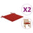 Tuinstoelkussens 2 st 50x50x3 cm rood