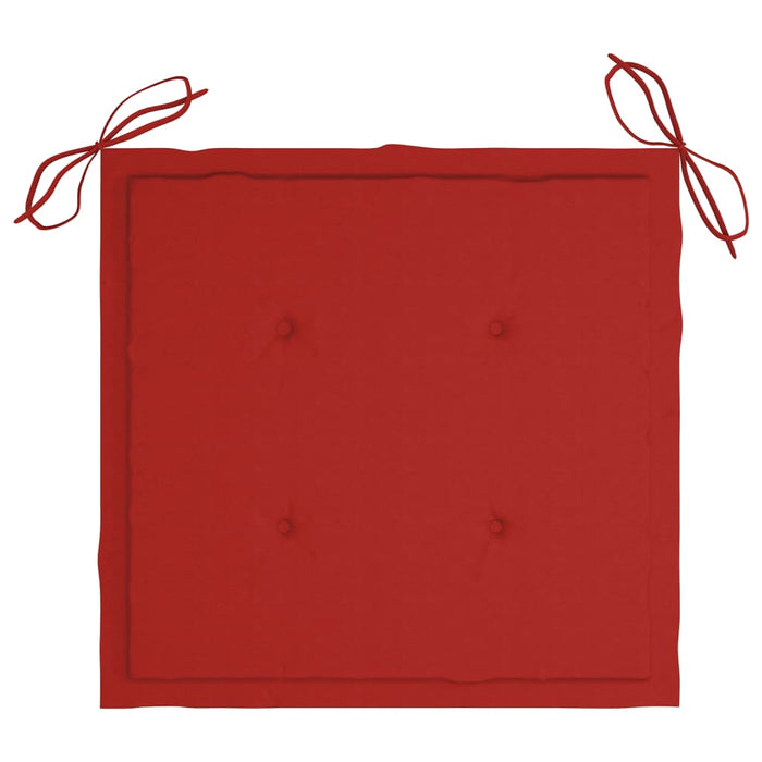 Tuinstoelkussens 2 st 50x50x3 cm rood