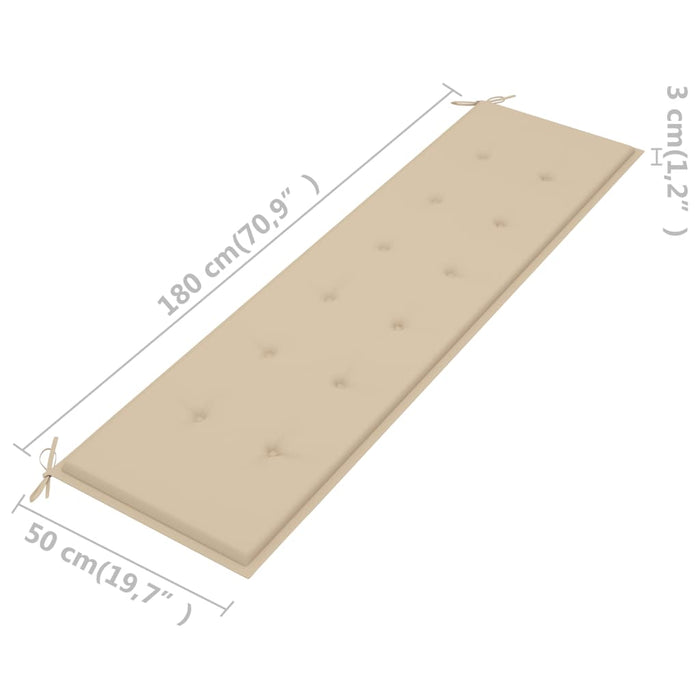 Tuinbankkussen 180x50x3 cm beige