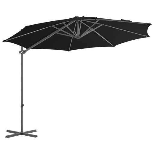 Zweefparasol met stalen paal 300 cm zwart