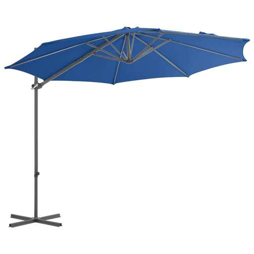 Zweefparasol met stalen paal 300 cm azuurblauw