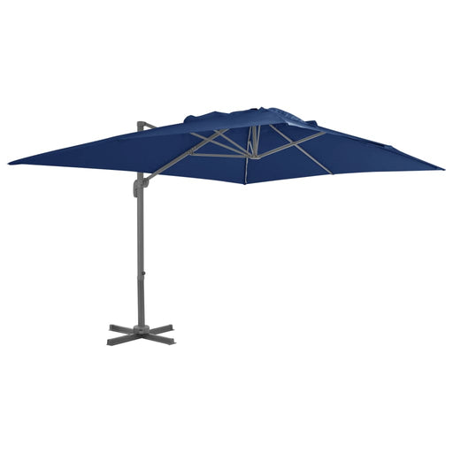 Zweefparasol met aluminium paal 4x3 m azuurblauw