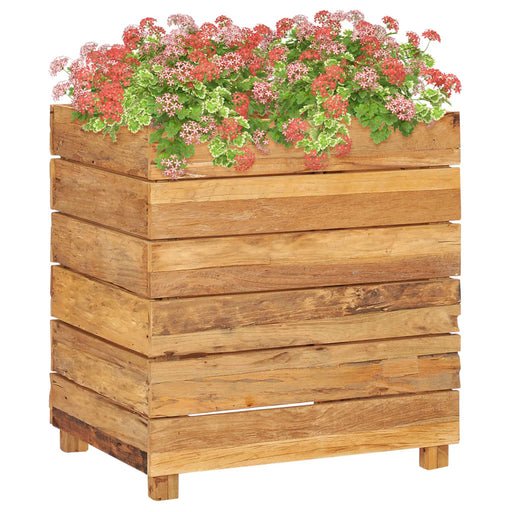 Plantenbak verhoogd 50x40x55 cm gerecycled teakhout en staal