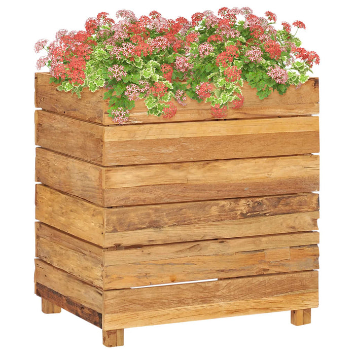 Plantenbak verhoogd 50x40x55 cm gerecycled teakhout en staal