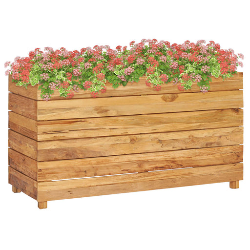 Plantenbak verhoogd 100x40x55 cm gerecycled teakhout en staal