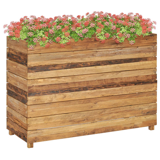 Plantenbak verhoogd 100x40x72 cm gerecycled teakhout en staal