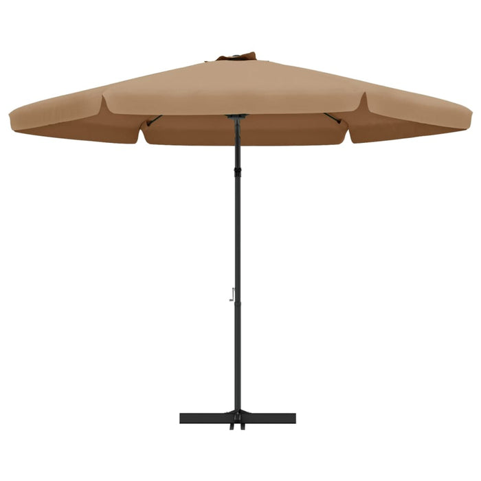 Parasol met stalen paal 300 cm taupe