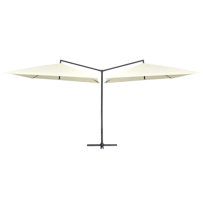 Parasol dubbel met stalen paal 250x250 cm zandwit