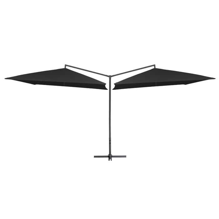 Parasol dubbel met stalen paal 250x250 cm zwart