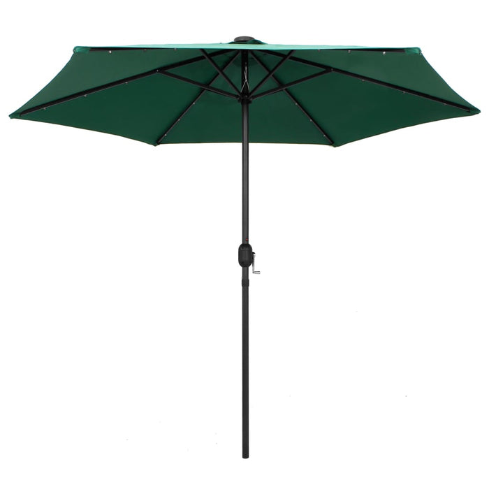 Parasol met LED-verlichting en aluminium paal 270 cm groen