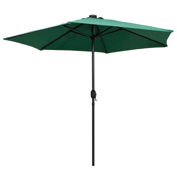 Parasol met LED-verlichting en aluminium paal 270 cm groen