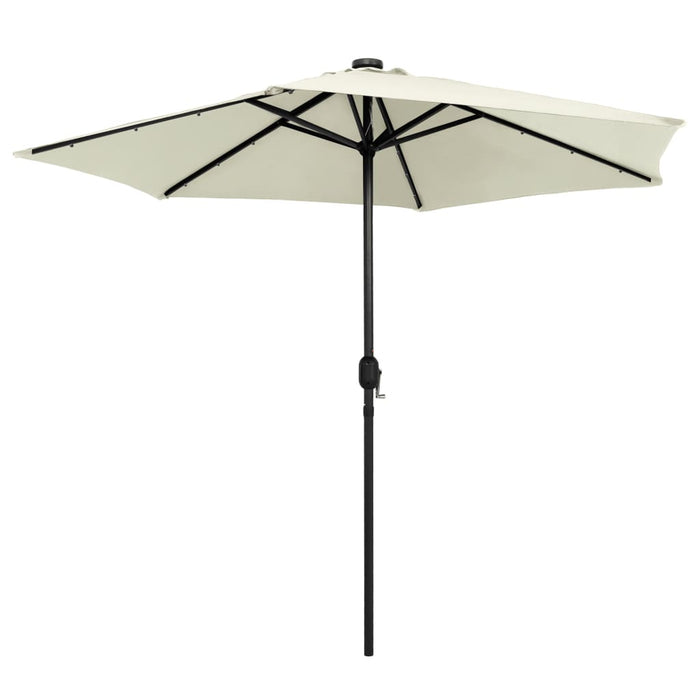 Parasol met LED-verlichting en aluminium paal 270 cm zandwit