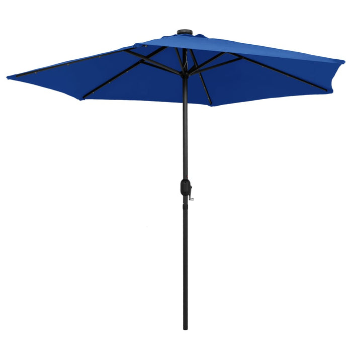 Parasol met LED-verlichting en aluminium paal 270 cm azuurblauw