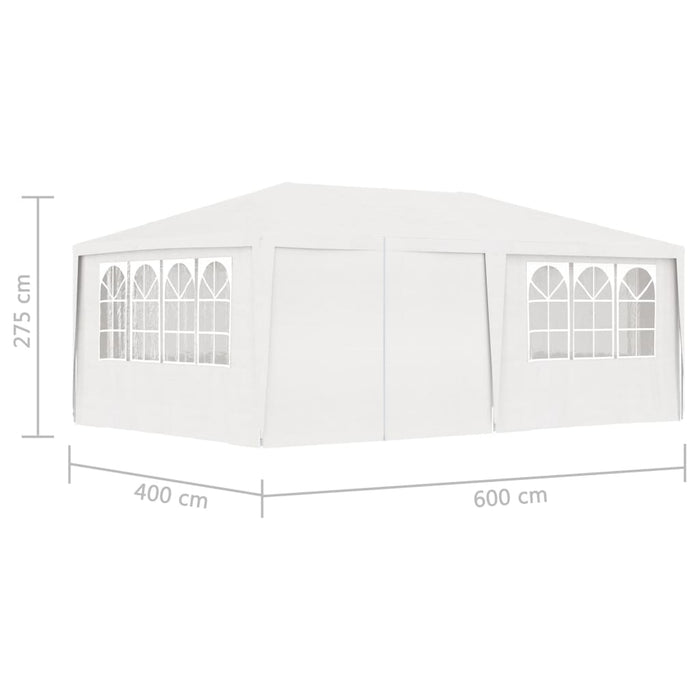 Partytent met zijwanden professioneel 90 g/m² 4x6 m wit